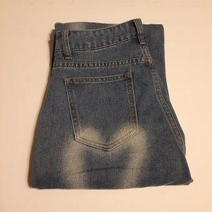 5/$20 Romwe Women's Faded Hearts Blue Denim Jeans Size 2